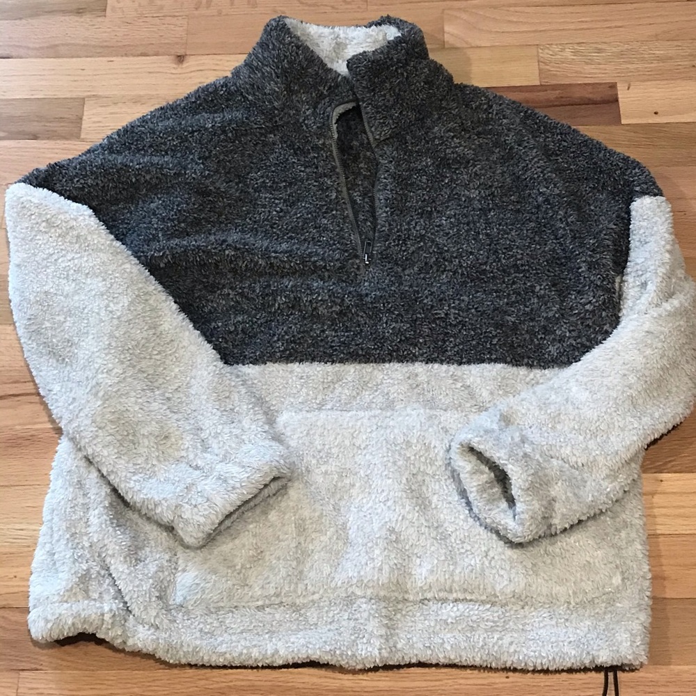 Super soft half zip teddy bear fleece